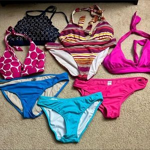 Various Size Large Bikini Tops & Bottoms Bundle